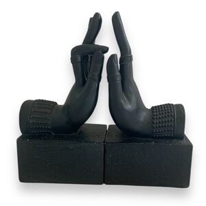 Buddha Hand Bookends – Mudra Statue, 9” Zen Decor, Yoga Meditation Shelf Decor